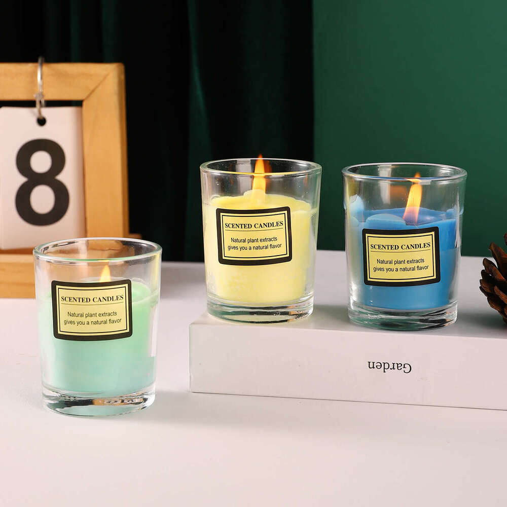Cross-Border Cup Internet Celebrity Simple Smokeless Indoor Colorful Aromatherapy Candle Restaurant Home Atmosphere Fragrance W260304