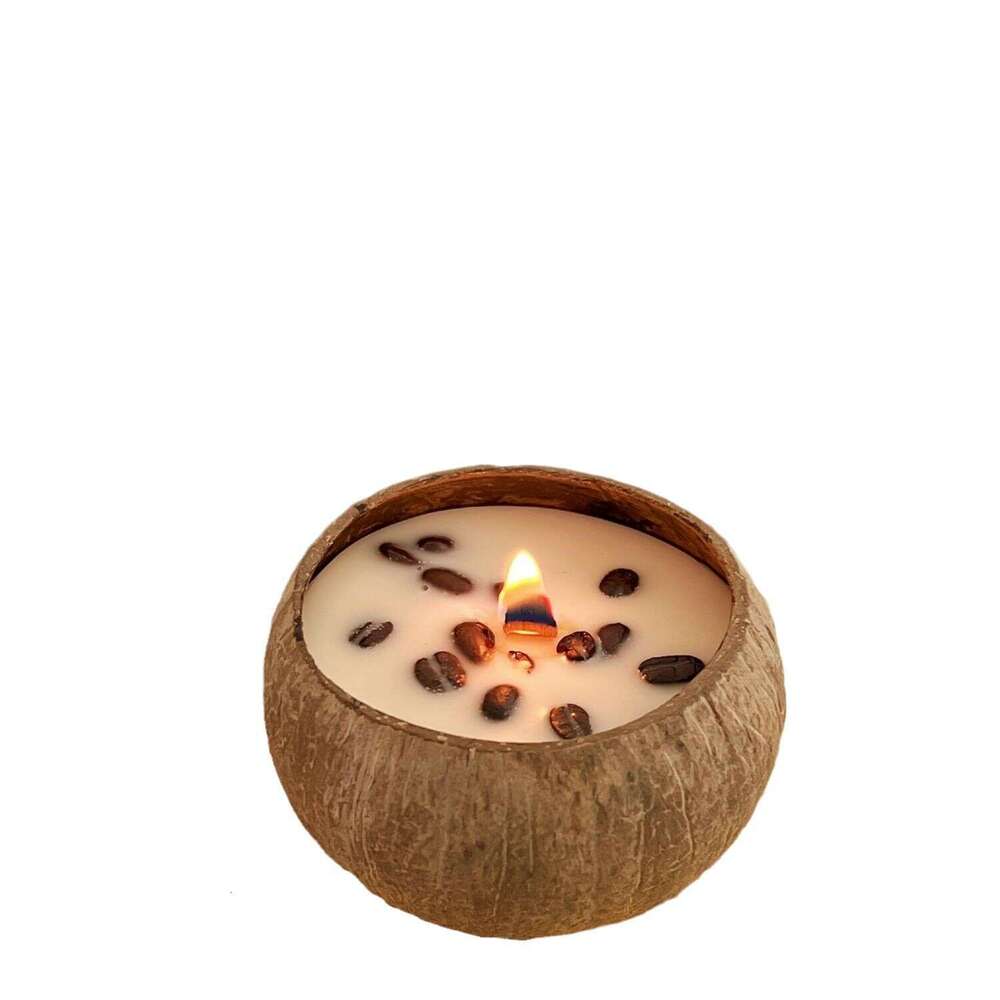 Natural Coconut Shell Coffee Bean Bedroom Aromatherapy Candle Girls Birthday Gift Box W260304