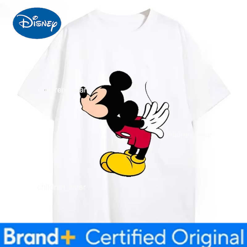 Disney 2025 New Mickey and Minnie Printed Cotton Couple T-Shirt Fashion Round Neck Loose Top Valentines Day Daily Y2K T-Shirt H260304