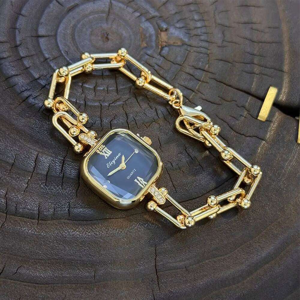 Vintage Square Bracelet U-Shape Clasp Design Luxury Ladies Elegant Gift Quartz Watch XJ260303