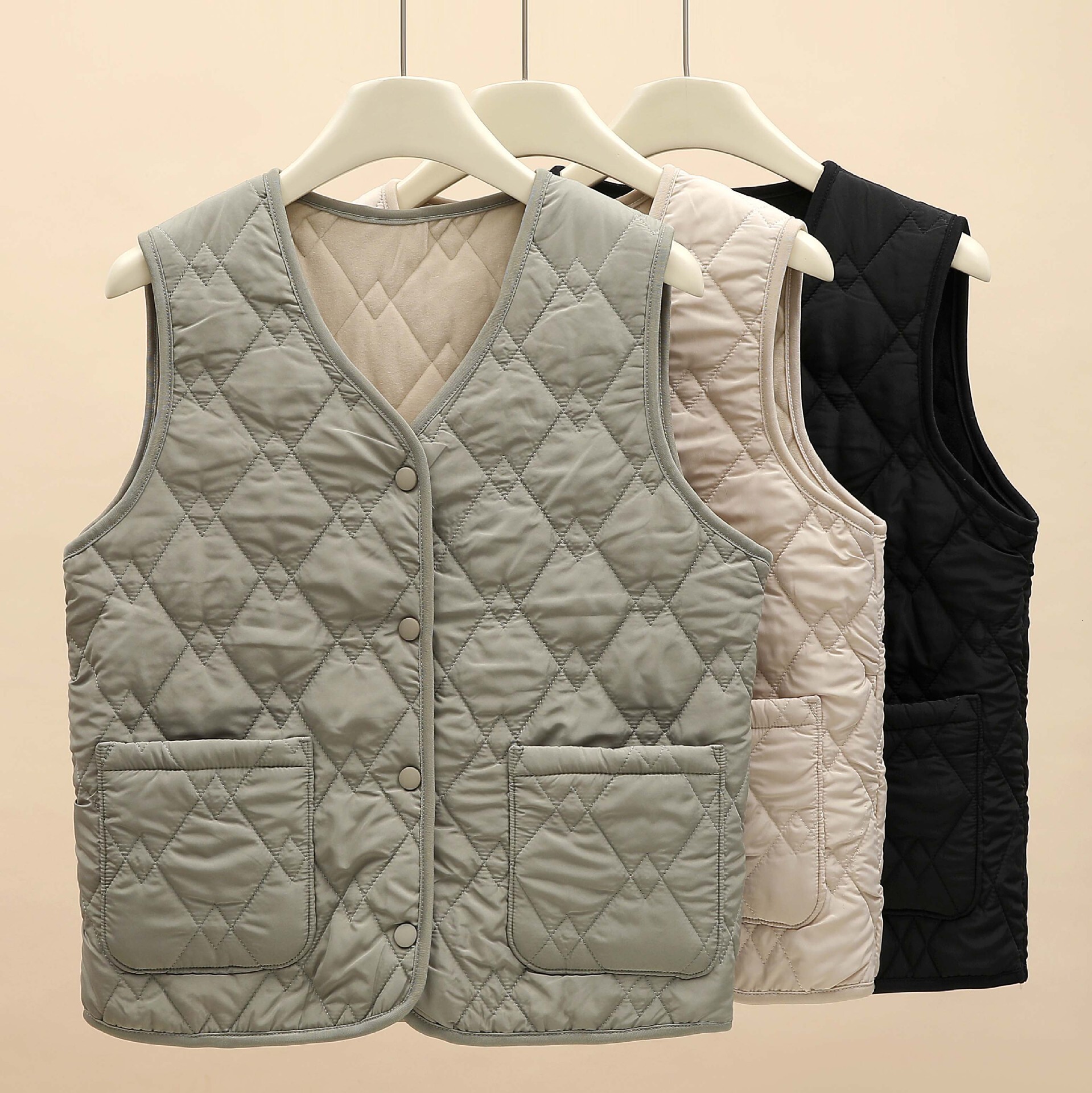 H117 Women's Vest Designer Shirt With Pockets Autumn And Winter Fleece-lined Warm Designer Hoodie Vest Casual Polo Shirt Sports Outerwear Short Sleeveless Jacket