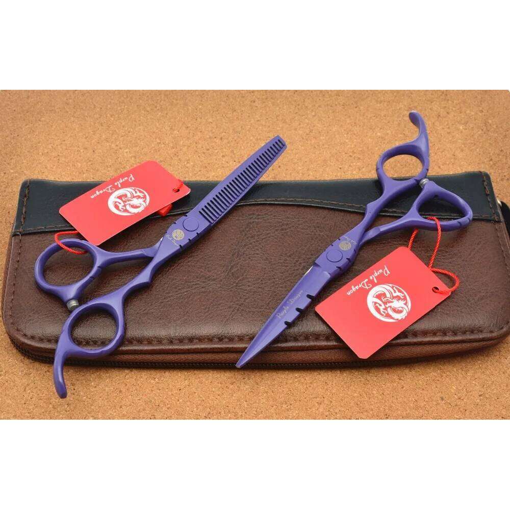 Purple Dragon 5.5'' Hairdressing Japan 440C Barber Cutting Thinning Shears Hair Scissors Dropshipping Z1010 H260303
