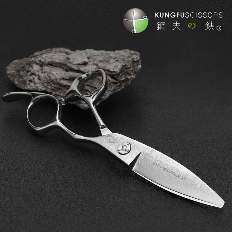 KUNGFU 5.75 /6 Inch Hair Cutting Shears Japan 440C Professional Barber Hairdressing Thinning Haircut Scissors H260303