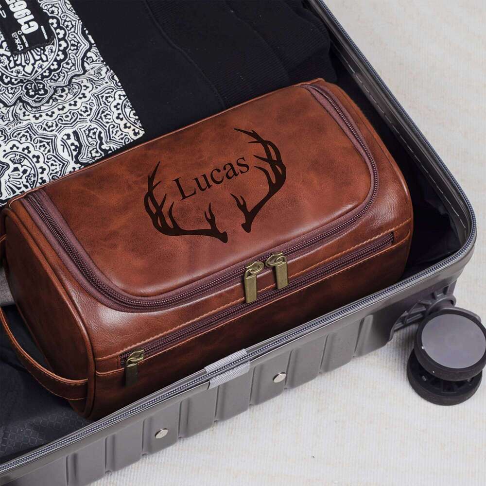 Custom Laser-Engraved Waterproof Multifunction Men's Wallet and Toiletry Bag Personalized Gift for Hi Birthday Anniversary C260304
