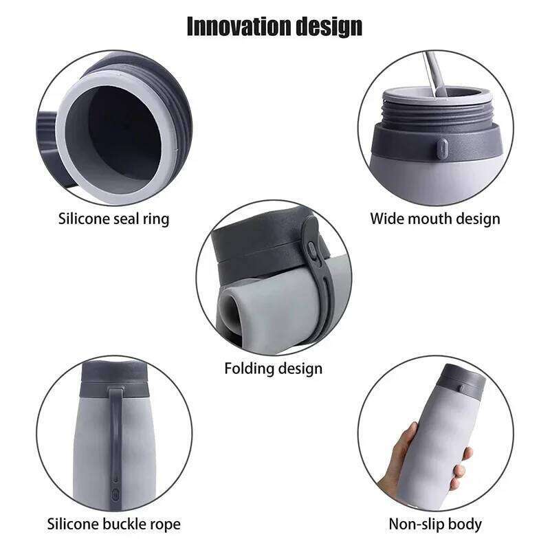1-4pcs Silicone Bottles High Temperature Resistant Portable Creative Travel Folding Water Cup Camp Fitness Sports Kettle S260303