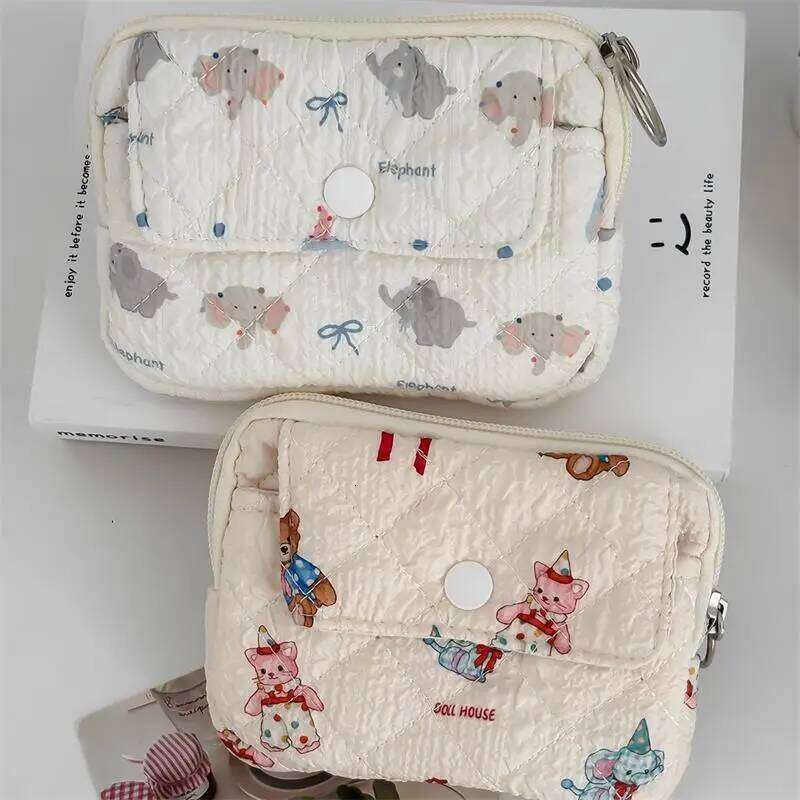 Sweet Cute Women's Cosmetic Purse Headphone Travel ID Coin And Key Multifunctional Storage Bag Girl Gift C260304