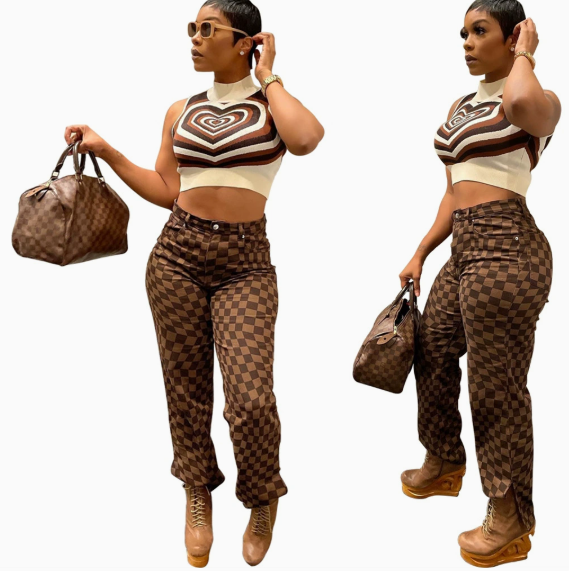 Fashion Summer Women's Pants Casual Mid-waist Jeans with Wide Legs Pants