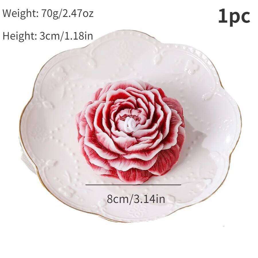 1pc Peony Flower Aromatherapy Candle Christmas Decoration Bridesmaid Box Packaging Birthday Wedding Favor Easter Gift W260304