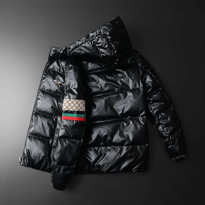 American European Station Men's Down New Trendy Brand Hooded Plus Size Warm Casual Winter Thickened Coat Cold-Proof Jacket Luanyun