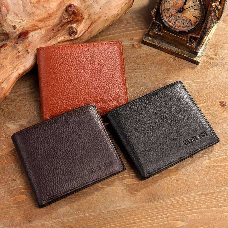 Fashion men wallets genuine leather short design male bifold wallet ID credit card holder purse C260304