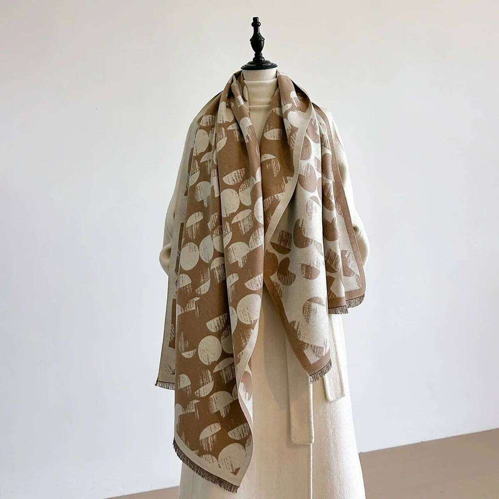 Women Autumn Winter Brand Thick Warm Scarves Cashmere Dot Scarf Luxury Designer Shawl Wrap Poncho Echarpe Stoles Pashmina XJ260304
