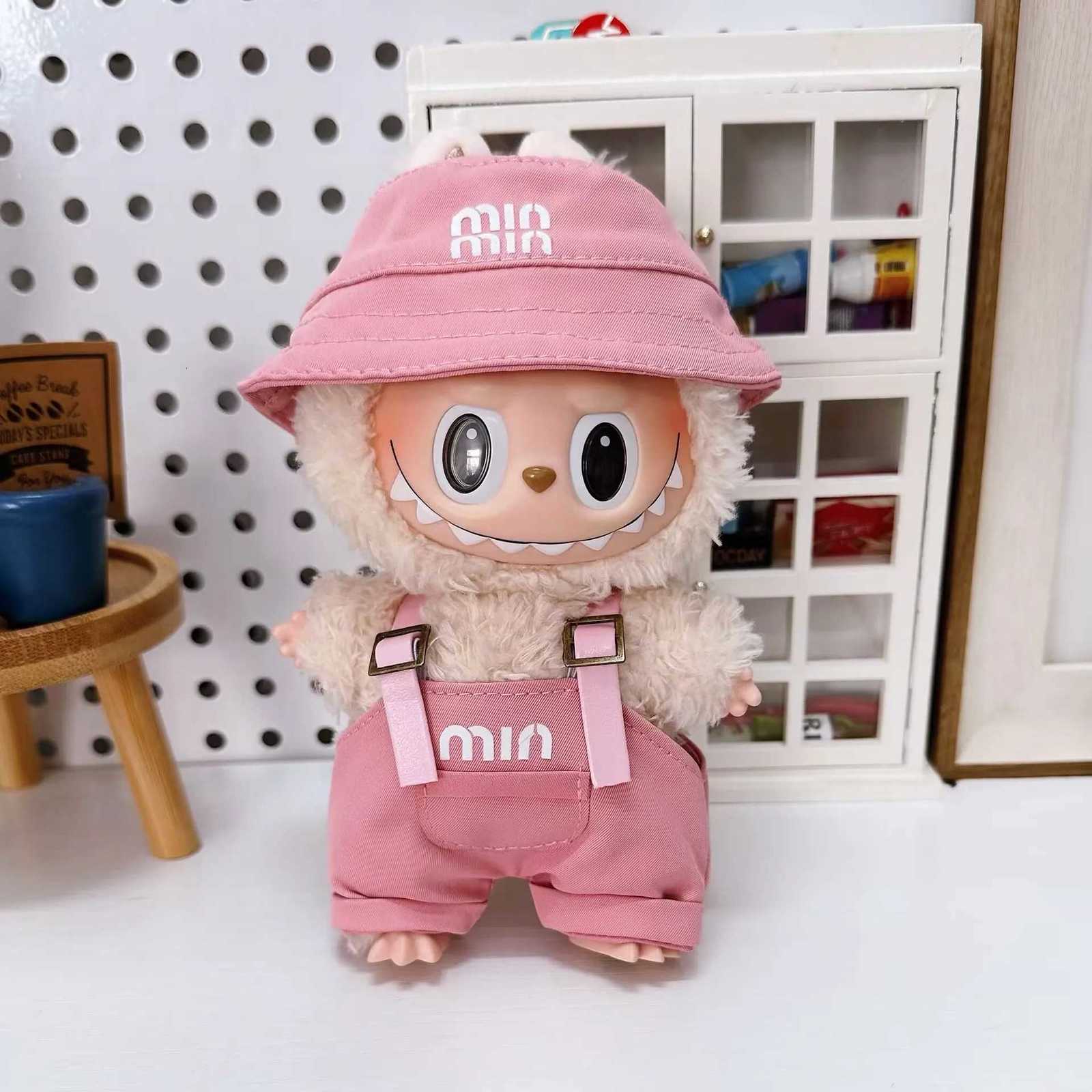 Labubu 17cm Pinafore Dress Set - Celebrity Style Beret Outfit, Doll Clothing GiftT260304
