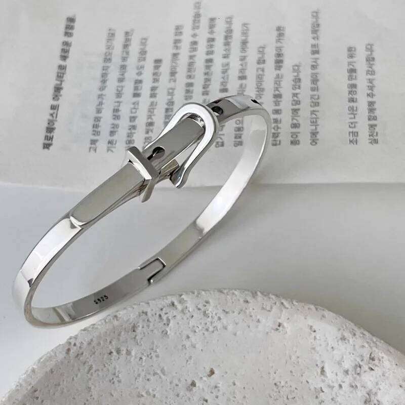New 925 Sterling Silver Metallic Belt Vintage Punk Bracelet Bangle For Woman Girl Fashion Jewelry Gift Dropship Wholesale XJ260303