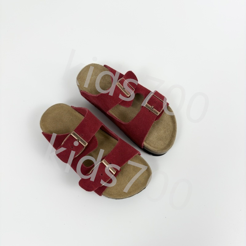 Kids Sandals Leather Crok Scrapes Flat Sole Slides Slippers Boys Girls Casual Outdoor Shoes Children Youth Clogs Sandal Kid Toddler Summer Non-slip Sl