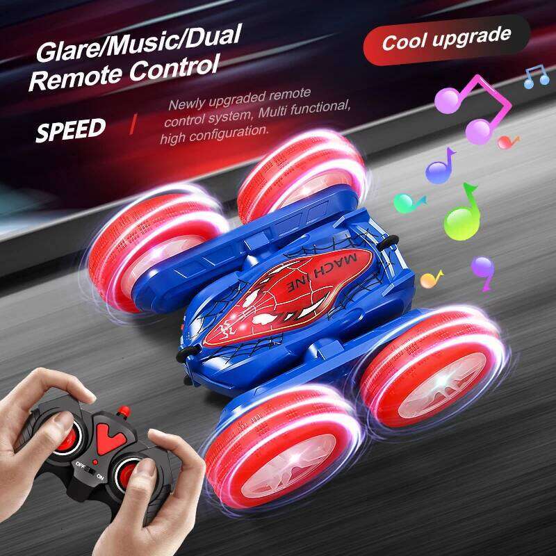 Remote stunt Light four-wheel drive double-sided swing arm rolling Christmas children's toy remote control car Z260303
