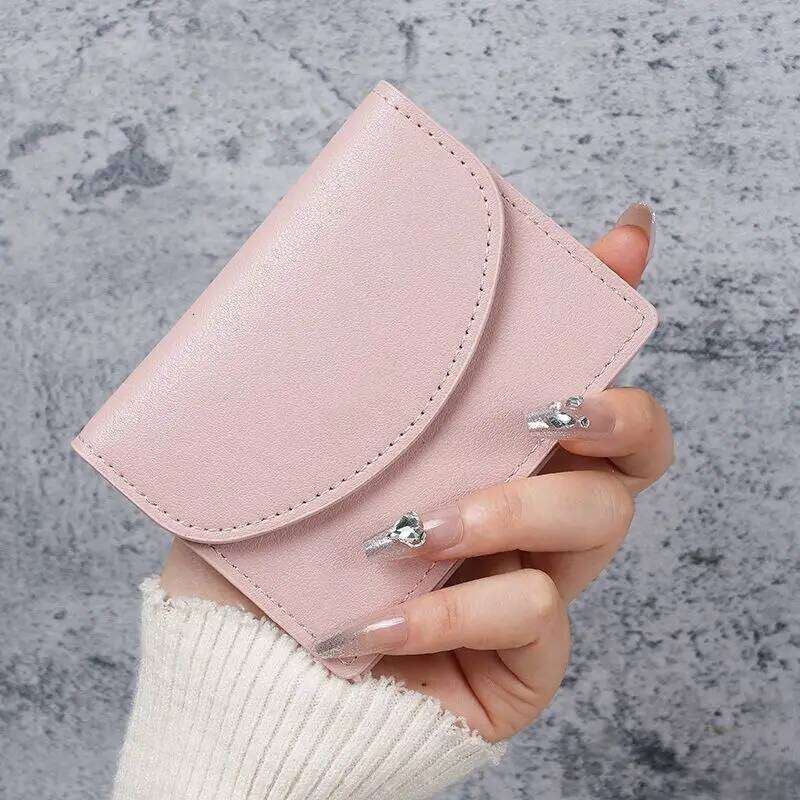 New Cute Wallets Small Hasp Girl Credit Card Holder PU Leather Coin Purse Female Wallet Short Purses for Women C260304