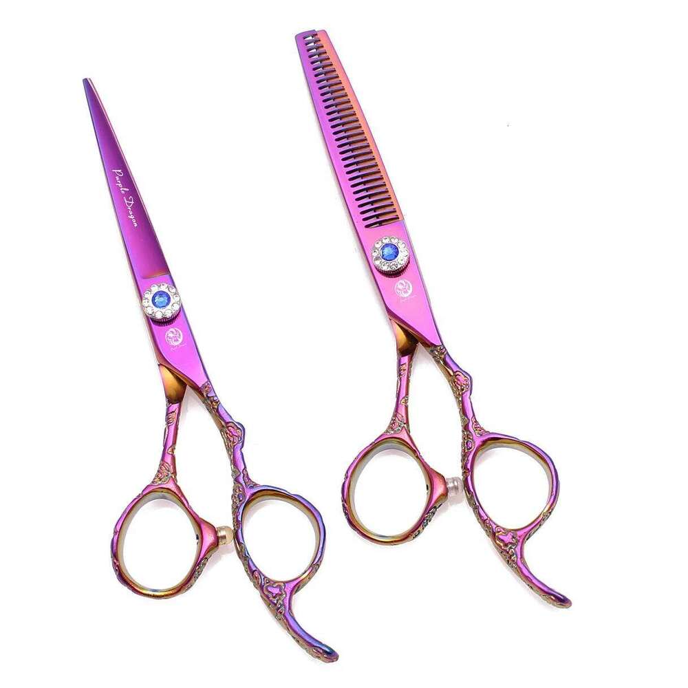 Professional JP Stainless Hair Cutting Scissors 5.5" 6" Barber Shop Thinning Rainbow Haircut Shears Z9002 H260303