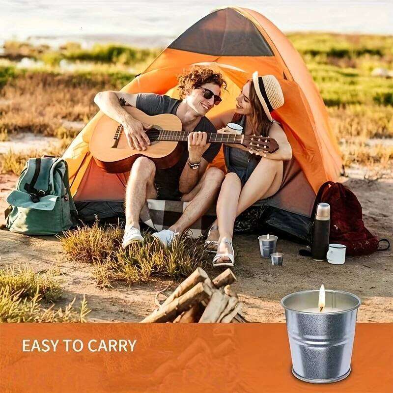 12 Scented Citronella Lemon Candles, 2. 2 ounces, burns 10-12 hours, suitable indoor use, perfect outdoor gatherings, hiking, camping, backyard barbec