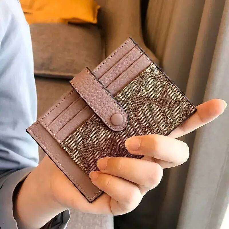 Monogram Ultra-thin Ins Style Holder Fashion Mini Short Envelope For Women Appliques Card&ID Wallet Credit Card Purse C260304