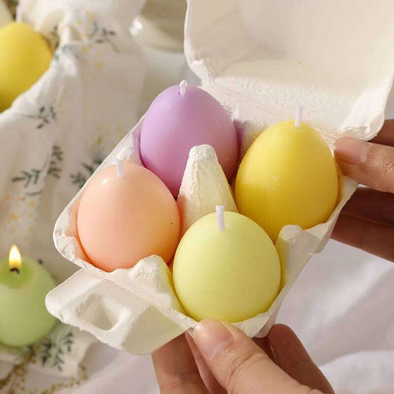 Egg Scented Gift Set Home Supplies Living Room Bedroom Soy Wax Candle Centerpiece Easter Party W260304