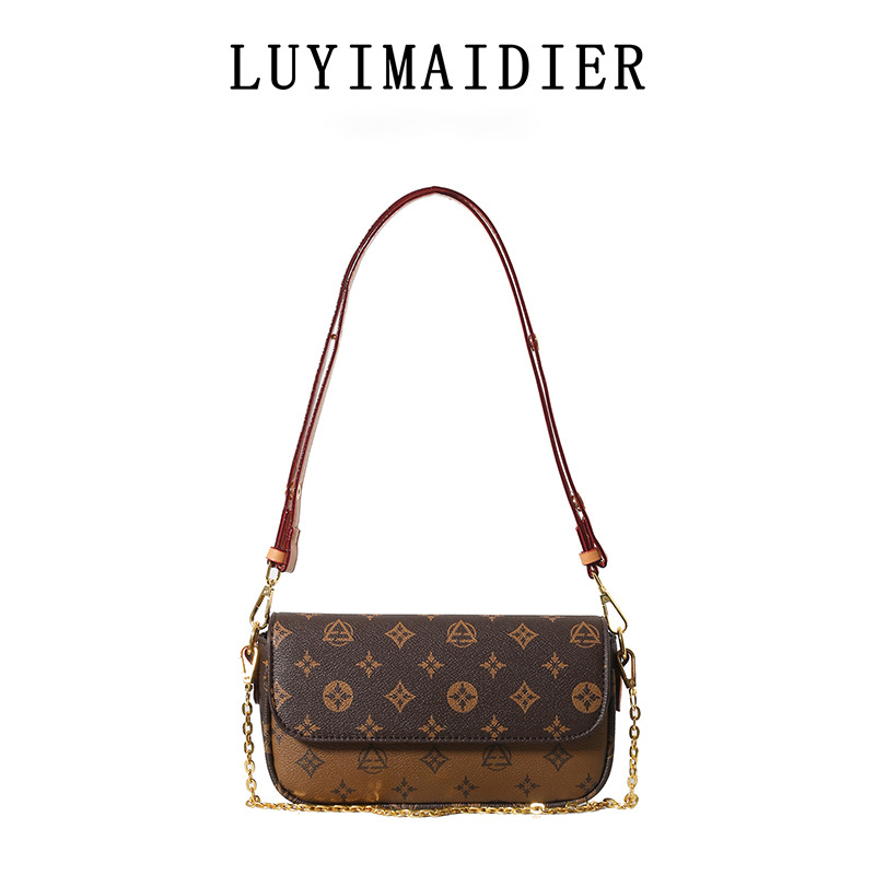 LUYIMAIDIER 2026 Summer New Fashion Chain Printed Small Square Bag Versatile Casual Single Shoulder Cross body Bag for Women