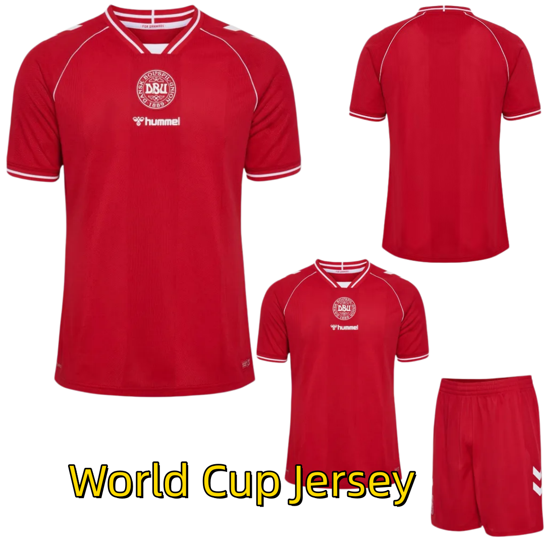 2026 2027 Denmark 2026 World Cup soccer jerseys men kids 26 27 ERIKSEN HOJLUND HOJBJERG Home Away football shirts sets
