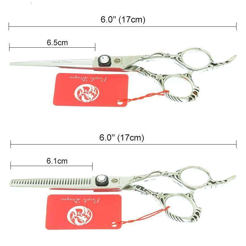 Purple Dragon 6 inch Scissors Salon Hairdressing Japan Steel Professional Barber Hair Cutting Thinning Shears A0073B H260303