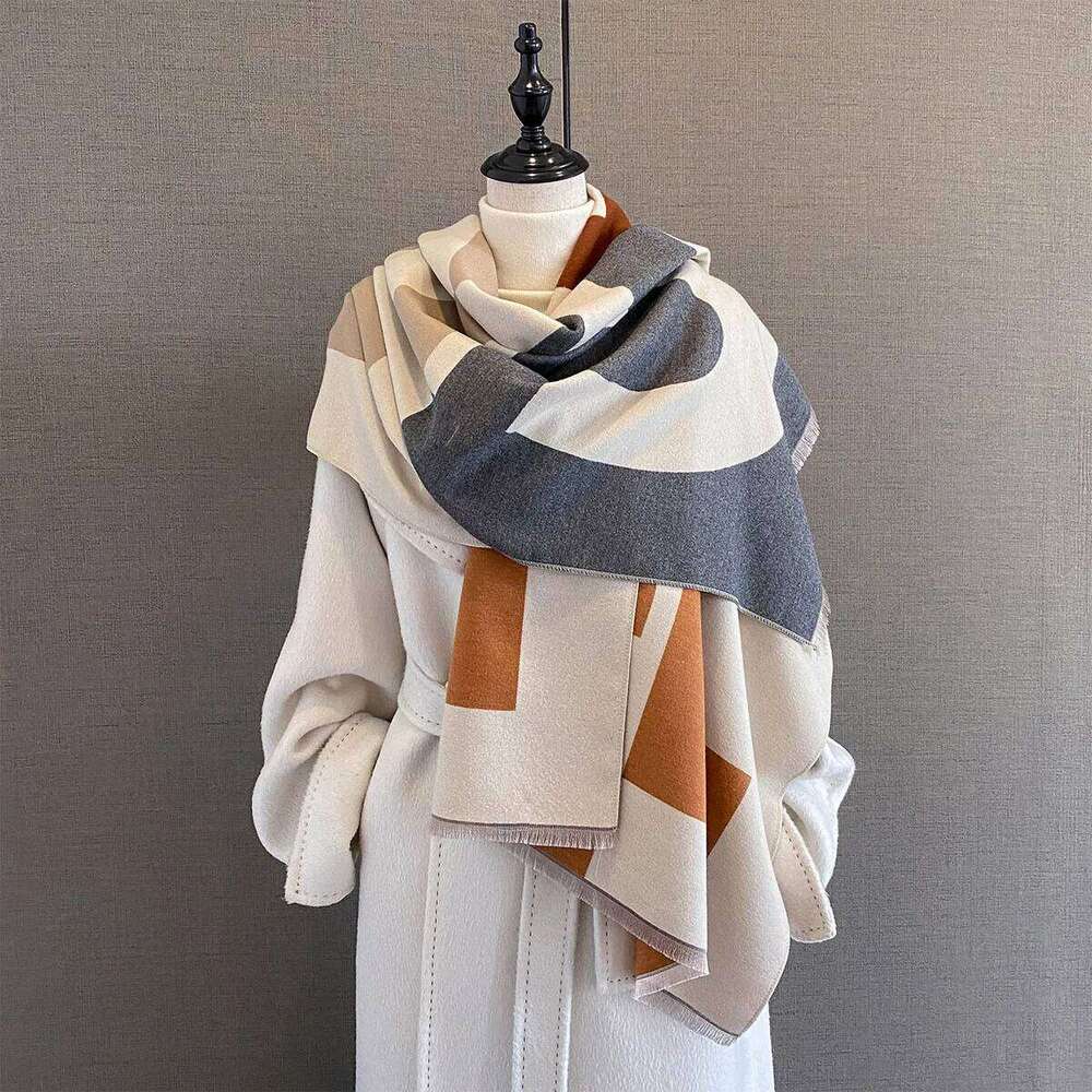 Warm Thickened Scarf 65*185cm Long Tassel Pashmina Shawl Faux Cashmere Warps Autumn Winter Blanket For Women Men XJ260304