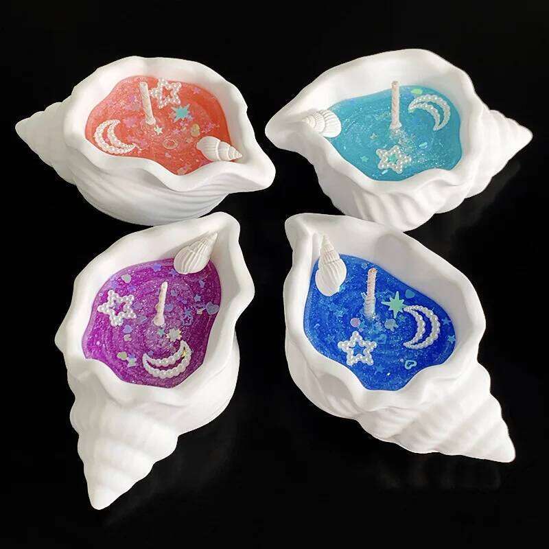 Coastal Conch Shell Scented Gel Candles Aromatherapy Candle for Home Desk Relaxation Bathroom Bedroom Decor Gift W260304