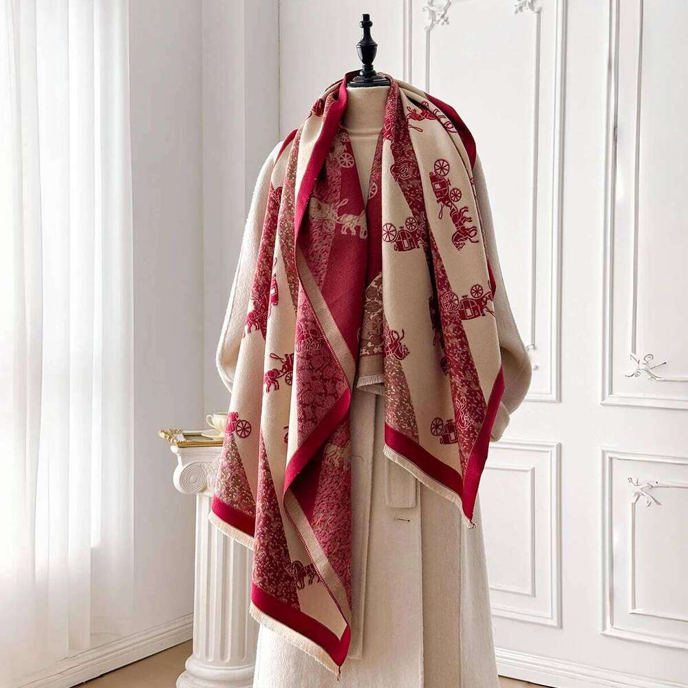 Luxury Winter Warm Cashmere Scarf for Women Jacquard Pashmina Shawl Wrap Neckerchief Coldproof Female Bufanda Echarpe XJ260304