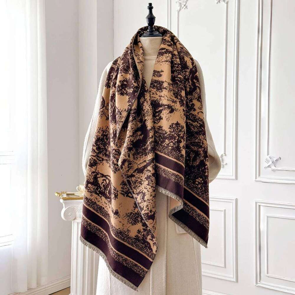 2025 Luxury Brand Women's Cashmere Scarf - Winter Warm Tasseled Striped Printed Pashmina Shawl, Foulard & Poncho XJ260304