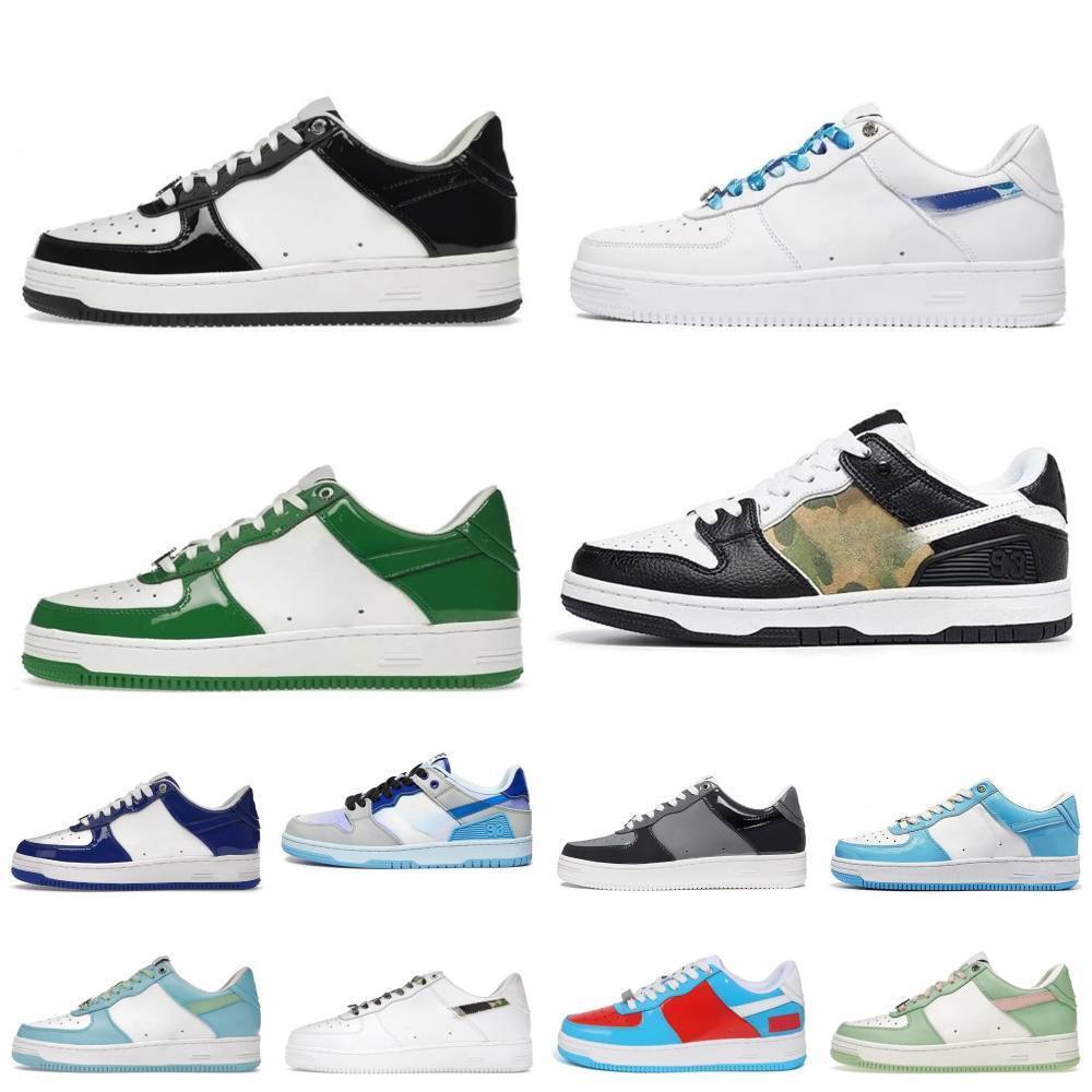 Designer Sk8 Sta Runners Sneakers Men Women Low Classic Stars Casual Shoes White Ivory Black Camo Patent Leather Beige Platform Outdoor Skateboarding Trainers S8