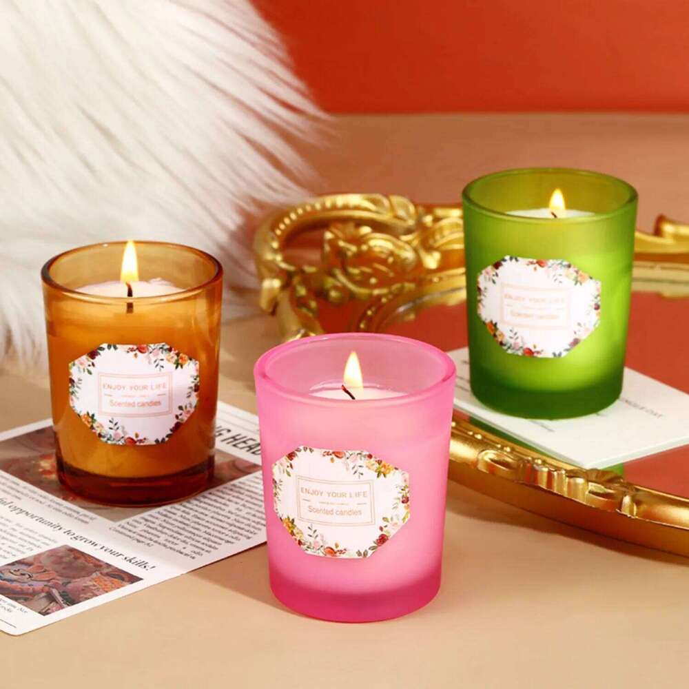 1pc Niche Aromatherapy Candle - Smokeless Plant Wax Glass Jar Candle, Essential Oil Scented for Home Wedding Party Gatherings W260304