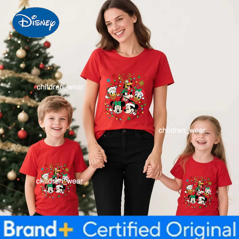 Disney 2026 New Disney-Themed Parent-Child T-Shirt Set 100 Cotton Perfect for Theme Park Vacations H260304