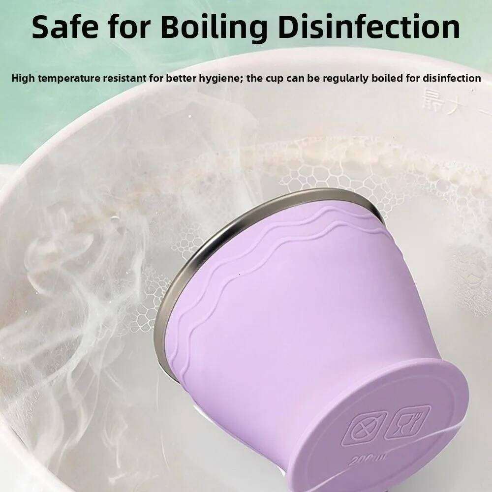 Practical Water Cups 200ml Foldable With Lid Silicone Portable Cup Drinking Mug Outdoor Travel S260303