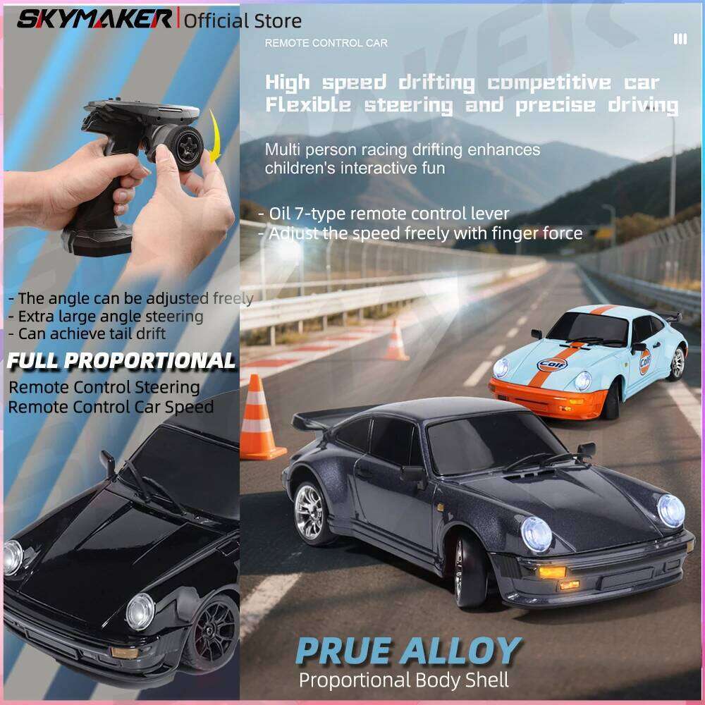 Skymaker LDRC 1/18 RC Drift LD1898 911 Mode 2.4GHz with Gyroscope on-Road Alloy Body Shell Racing Car for Children Gifts Z260303