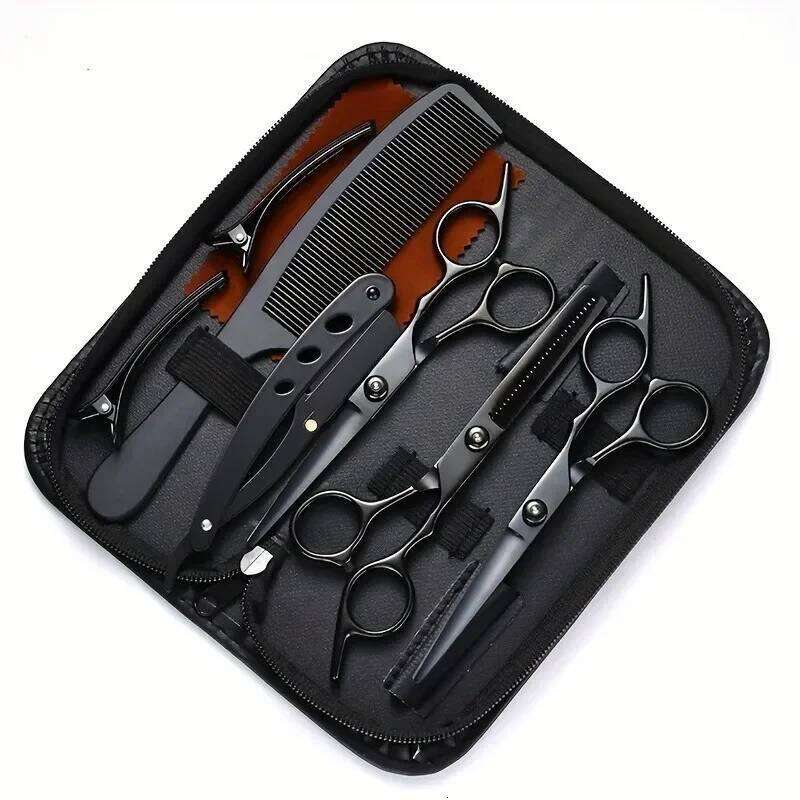Stainless Steel Scissors Set - Professional Thinning & Texturing Shears, Layered Hair Cutting Tools for Barber Kit H260303