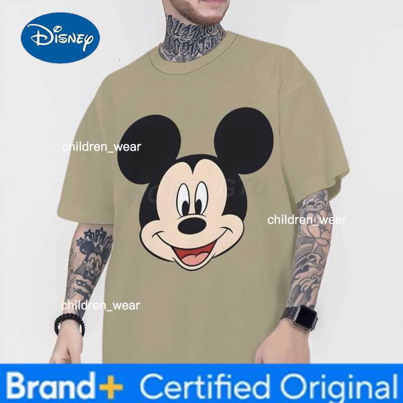 Disney Fun Mickey Mouse Minnie Couple Cotton T-shirts Classic Character Casual Short Sleeve Mickey Pattern Men Women Daily Wear Gifts H260304
