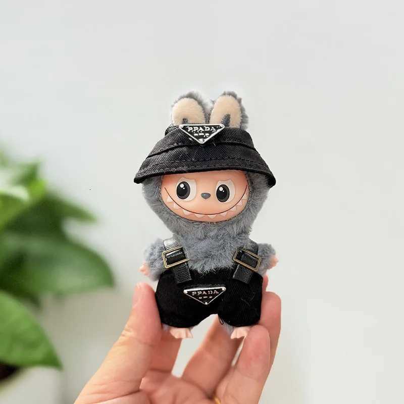 10cm Labubu The Monsters Pin Love Series, Inverted Triangle Overalls & Hat Set for 40 Doll AccessoriesT260304