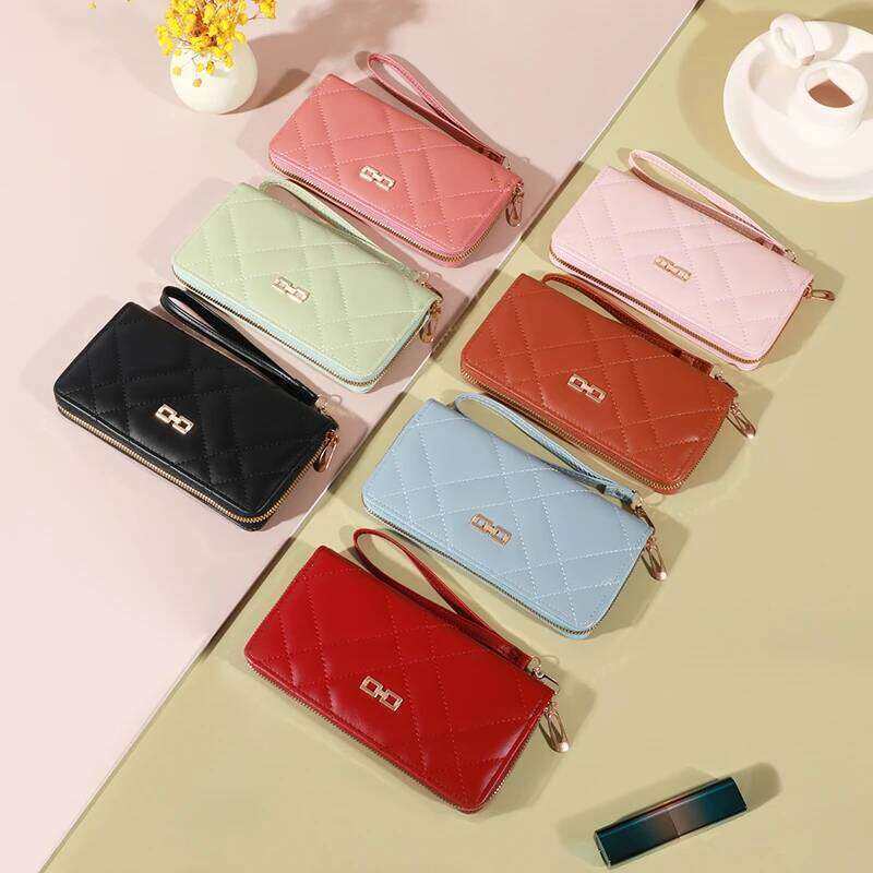 Zip Around Long Wallet, Women's Fashion Letter Detail Wristlet, Versatile Phone Wallet With Zipper Pocket C260304