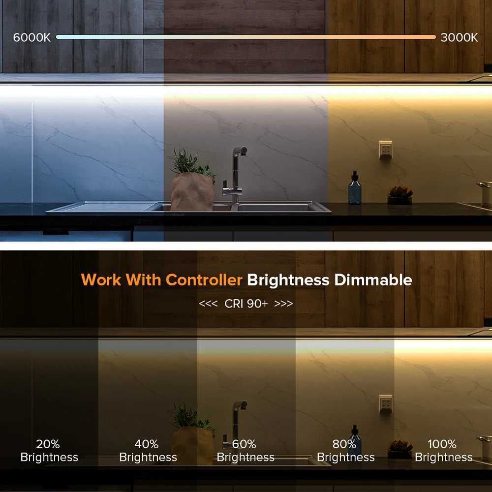 FCOB LED Light Strip IP65 Waterproof 5M 480 528 640 LEDs Flexible FOB COB Led Strip 2700K to 6000K RA90 Linear Dimmable 12V 24V H260304