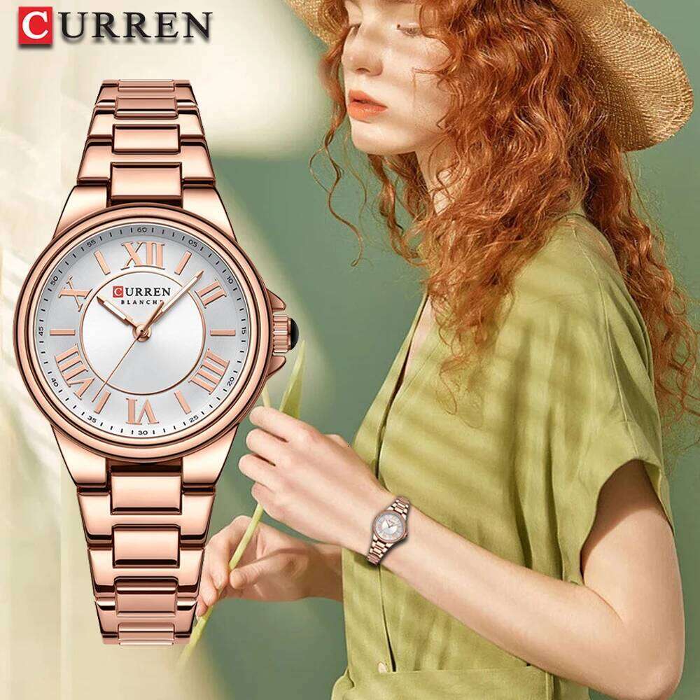 CURREN Fashion New Luxury Bracelet Quartz Watches For Women Wristwatch Stainless Steel Watch Lady Sports Dress Clock Gift XJ260303