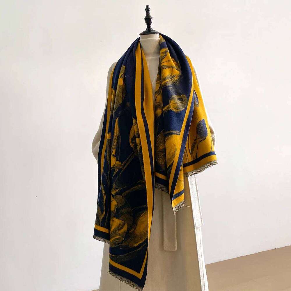 Luxury Winter Thicken Wrap Shawl Women's Imitation Cashmere Jacquard Scarf High Quality Two-Sided Pashmi Ladies Brand New Design XJ260304