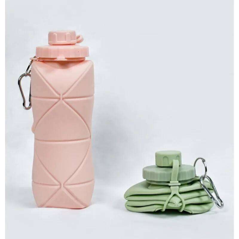 600ml Outdoor Sports Travel Silicone Portable Folding Water Bottle High Temperature Resistant Reusable S260303