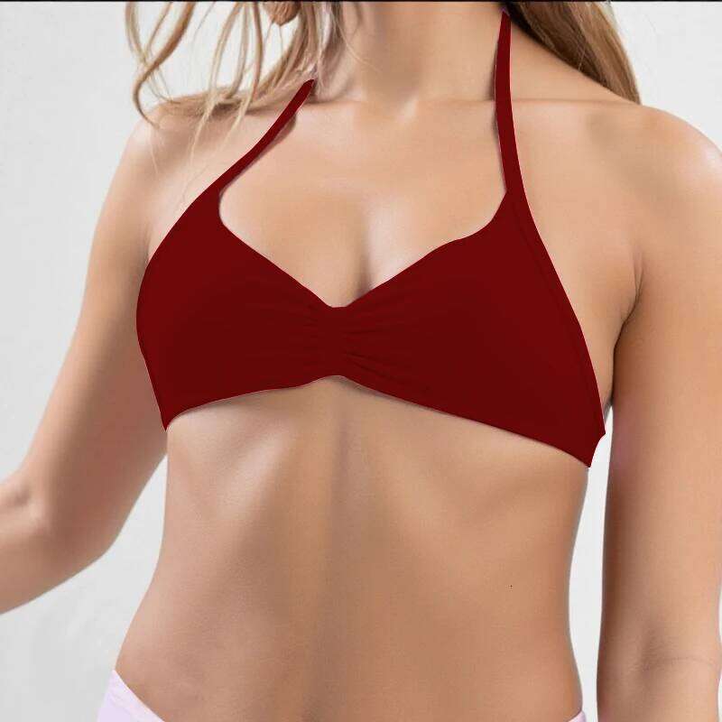 Strappy Bra Top Women High Support Thin Strap Halter Sport Seamless Bras Scrunch Workout Yoga Tank Y260303