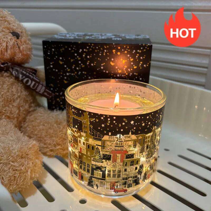 Valentine's Day Christmas Aromatherapy Candle Box Temperature Controlled LED Lighting Romantic Starry Sky Fragrance Gift W260304
