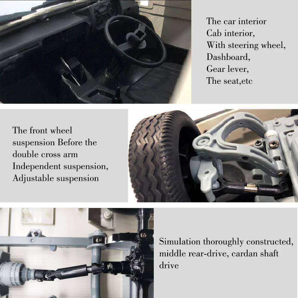 WPL D12 1:10 Car Simulation Drift Climbing Truck LED Light On-road RC Cars Trucks For Kids Gifts Toys Z260303