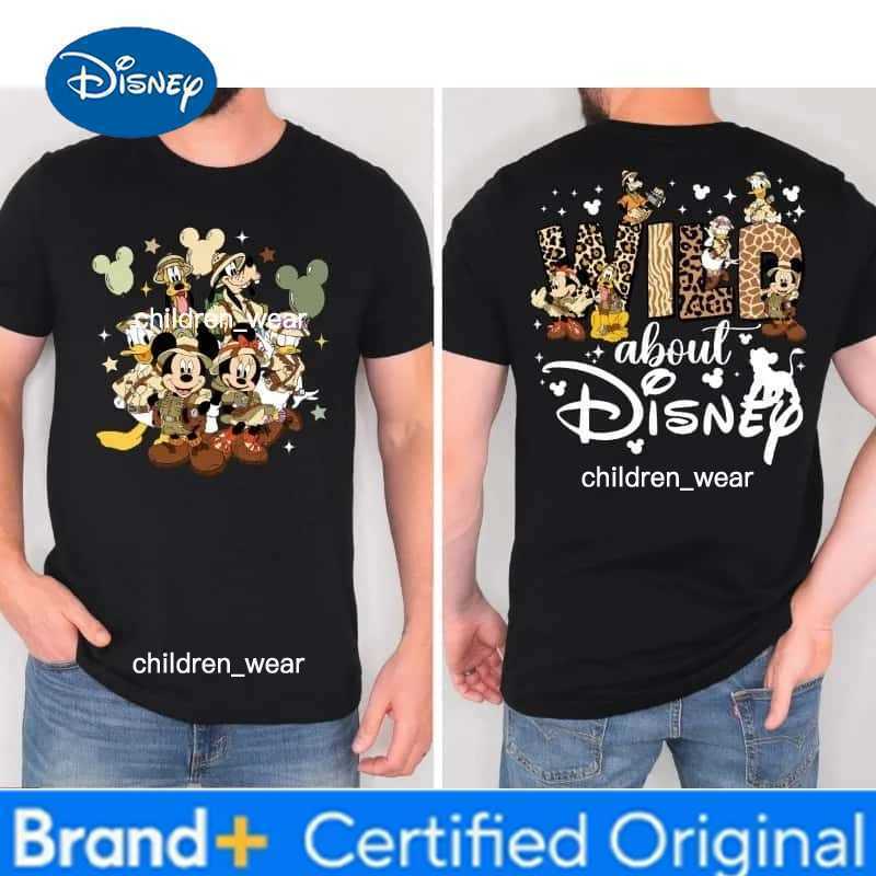 Disney Animal Kingdom T-shirt Mickey Hunt T-shirt Pure Cotton Lion King Wild Travel T-shirt Mickey and Friends Wild T-shirt H260304