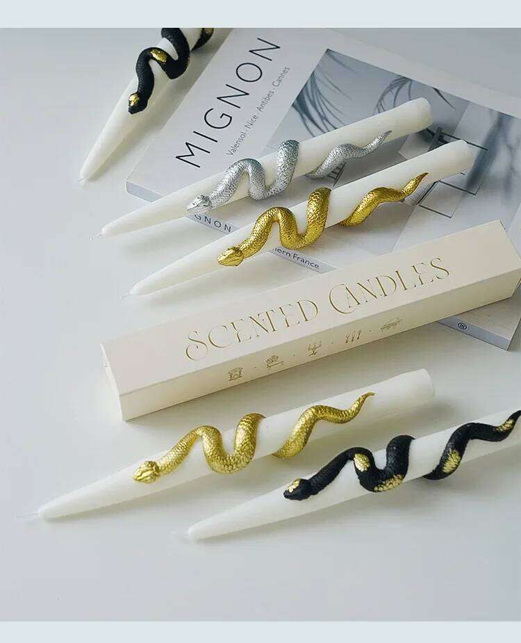 Ins Style Snake Spiral Long Rod Scented Soy Wax Candles for Aromatherapy Wedding Birthday Candle Home Party Decoration W260304
