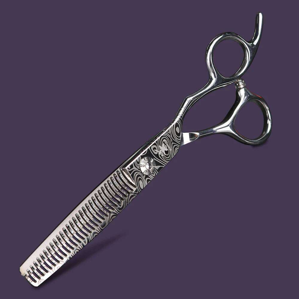 XUANTENG6-inch Damascus pattern scissors with different hair thinning amounts, barber styling tools H260303